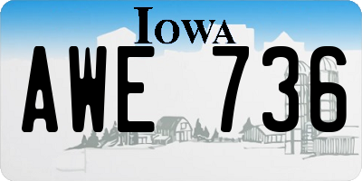 IA license plate AWE736