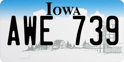 IA license plate AWE739