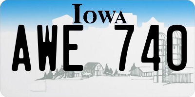 IA license plate AWE740