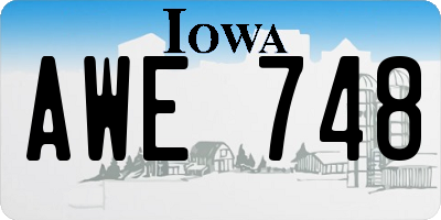 IA license plate AWE748