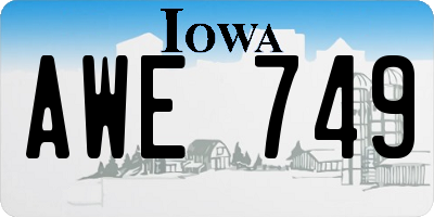 IA license plate AWE749