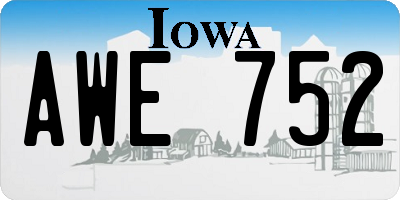 IA license plate AWE752