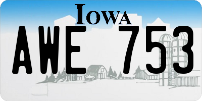 IA license plate AWE753