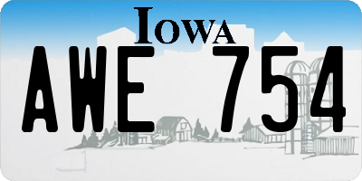 IA license plate AWE754