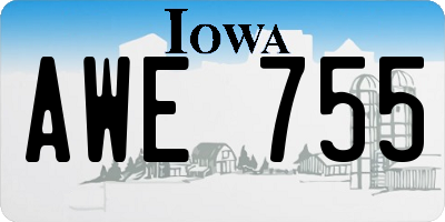 IA license plate AWE755