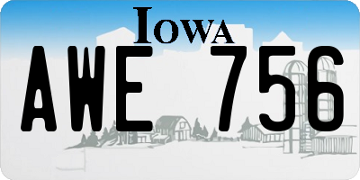 IA license plate AWE756
