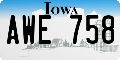 IA license plate AWE758