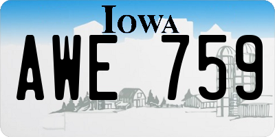 IA license plate AWE759