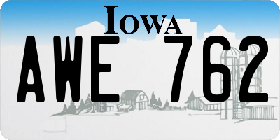 IA license plate AWE762