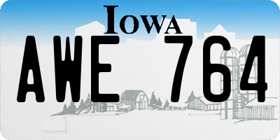 IA license plate AWE764