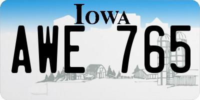 IA license plate AWE765