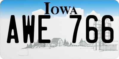 IA license plate AWE766
