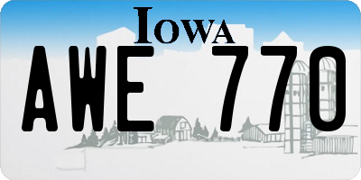 IA license plate AWE770