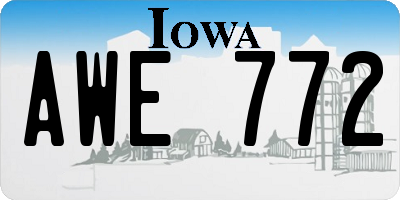 IA license plate AWE772