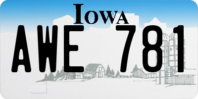 IA license plate AWE781