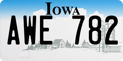 IA license plate AWE782