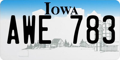 IA license plate AWE783