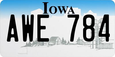 IA license plate AWE784