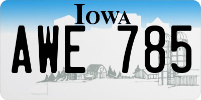 IA license plate AWE785