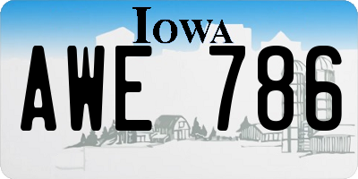 IA license plate AWE786