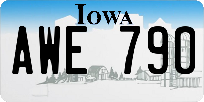 IA license plate AWE790