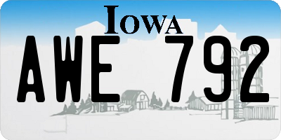 IA license plate AWE792