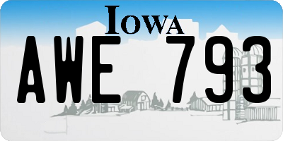 IA license plate AWE793