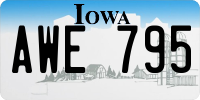 IA license plate AWE795