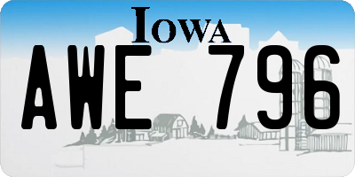 IA license plate AWE796