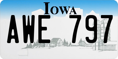 IA license plate AWE797
