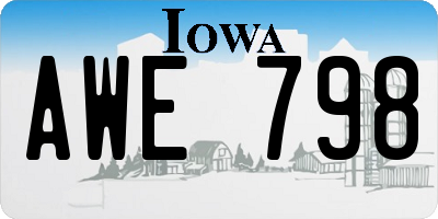 IA license plate AWE798