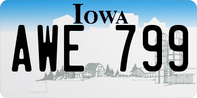 IA license plate AWE799
