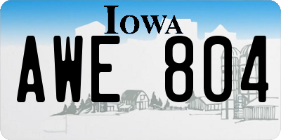 IA license plate AWE804