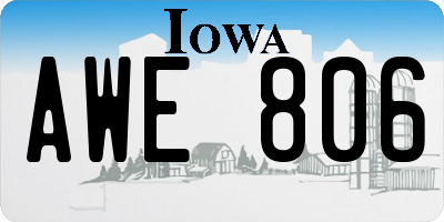 IA license plate AWE806