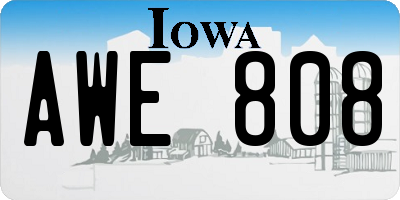 IA license plate AWE808
