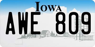 IA license plate AWE809