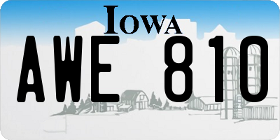 IA license plate AWE810
