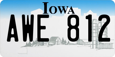 IA license plate AWE812