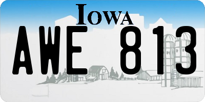 IA license plate AWE813