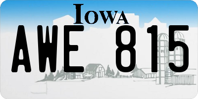 IA license plate AWE815