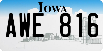 IA license plate AWE816