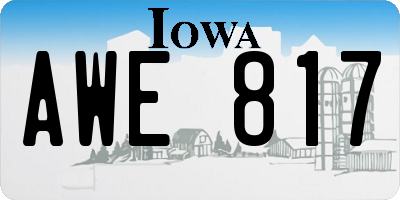 IA license plate AWE817