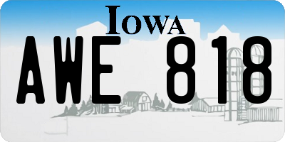 IA license plate AWE818