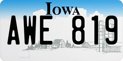 IA license plate AWE819