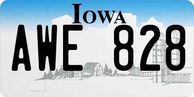 IA license plate AWE828