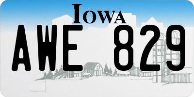 IA license plate AWE829