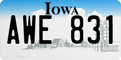 IA license plate AWE831