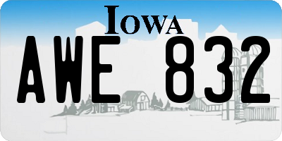IA license plate AWE832