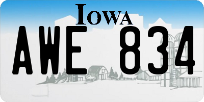 IA license plate AWE834