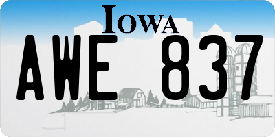 IA license plate AWE837